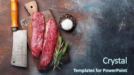  Presentation with blade - Theme consisting of raw top blade or denver background and a tawny brown colored foreground