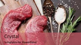  Presentation with cutting board - Cool new theme with raw top blade or denver backdrop and a coral colored foreground