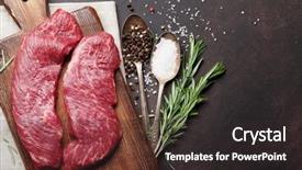  Presentation with cutting board - Presentation theme consisting of raw top blade or denver background and a dark gray colored foreground