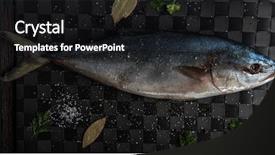  Presentation with tuna fish - Presentation theme having raw tuna fish background and a black colored foreground