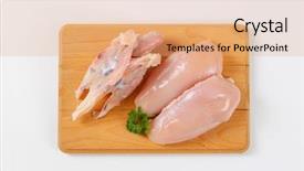  Presentation with cutting board - Amazing theme having raw turkey breasts and chest backdrop and a  colored foreground