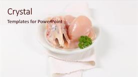  Presentation with pita bread on plate - PPT layouts with raw turkey breasts and chest background and a  colored foreground