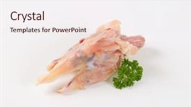  Presentation with chest anatomy - Audience pleasing theme consisting of raw turkey chest on white backdrop and a  colored foreground