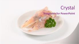  Presentation with white plate - Amazing slides having raw turkey chest on white backdrop and a  colored foreground