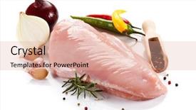  Presentation with film black and white - Colorful presentation theme enhanced with raw turkey fillet and vegetables backdrop and a  colored foreground