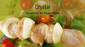  Presentation with green plate - Presentation enhanced with plate isolated over white background background and a gold colored foreground