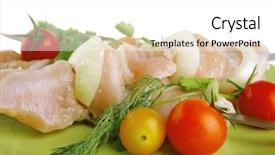  Presentation with green plate - Cool new PPT theme with plate isolated over white background backdrop and a white colored foreground