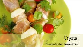  Presentation with green plate - Slide set featuring plate isolated over white background background and a yellow colored foreground