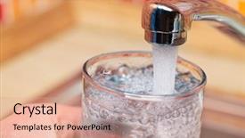  Presentation with drinking glass - Presentation design enhanced with raw unfiltered drinking water background and a coral colored foreground