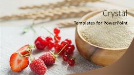  Presentation with bowl - Beautiful PPT theme featuring raw-unprepared-semolina-in-bowl backdrop and a soft green colored foreground