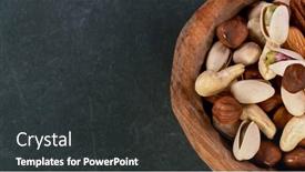  Presentation with nuts - Slide set enhanced with raw-various-nuts-top-down background and a dark gray colored foreground
