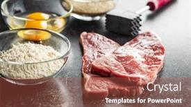 Presentation with veal - Slides featuring raw-veal-schnitzel-raw-meat background and a red colored foreground