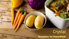  Presentation with composting - Presentation consisting of raw-vegetables-and-vegetable-waste background and a tawny brown colored foreground