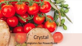  Presentation with seed germination process - Beautiful PPT theme featuring raw vegetables on plate ready backdrop and a  colored foreground