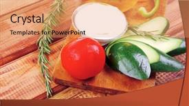  Presentation with wood board - Presentation having raw vegetables served on wood background and a  colored foreground