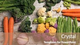  Presentation with french beans - Presentation theme enhanced with raw vegetables such as cauliflower background and a coral colored foreground
