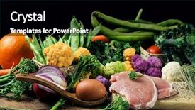  Presentation with french beans - PPT theme enhanced with raw vegetables such as cauliflower background and a black colored foreground