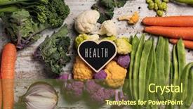  Presentation with heart health - Slides featuring raw vegetables such as cauliflower background and a tawny brown colored foreground