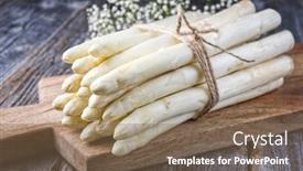  Presentation with asparagus - Slides having raw-white-asparagus-as-bunch background and a violet colored foreground