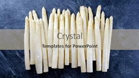  Presentation with asparagus - Presentation design enhanced with raw-white-asparagus-beaded background and a soft green colored foreground