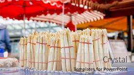  Presentation with bavaria - PPT theme featuring raw white asparagus for sale at local market in bavaria germany - a popular vegetable during spargel season spargelzeit or spargelsaison background and a soft green colored foreground