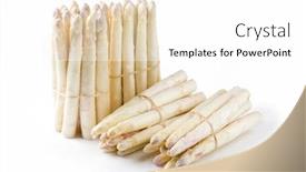  Presentation with asparagus - Presentation having raw-white-asparagus-with-violet background and a white colored foreground