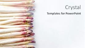  Presentation with asparagus - PPT layouts featuring raw-white-asparagus-with-violet background and a sky blue colored foreground