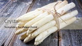  Presentation with asparagus - Slide deck consisting of raw-white-asparagus-with-white background and a lemonade colored foreground