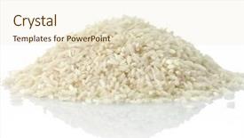  Presentation with rice grain - Presentation design having raw white rice close up background and a lemonade colored foreground