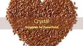  Presentation with shape heart - Amazing PPT theme having raw-whole-linseed-in-heart backdrop and a tawny brown colored foreground