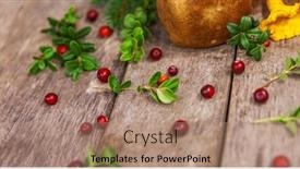  Presentation with healthy lifestyle - Presentation theme having raw-wild-mushrooms-chanterelles background and a  colored foreground