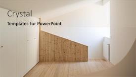  Presentation with wood - Presentation having luxury modern house attic - raw wood parapet background and a soft green colored foreground