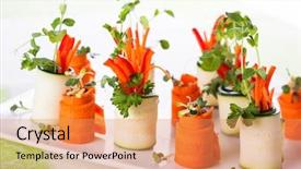  Presentation with roll - Amazing PPT theme having raw zucchini and carrot roll-ups for holiday backdrop and a coral colored foreground