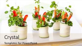  Presentation with carrots - Theme consisting of raw zucchini roll-ups with peppers carrots cheese and sprouts for holiday background and a lemonade colored foreground