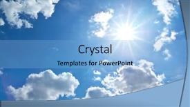  Presentation with cloud - Beautiful presentation theme featuring ray - sun behind the cloud nature backdrop and a light blue colored foreground