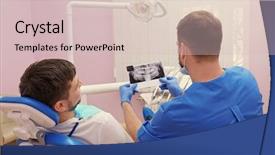  Presentation with dentist - Theme enhanced with ray image of his teeth background and a soft green colored foreground