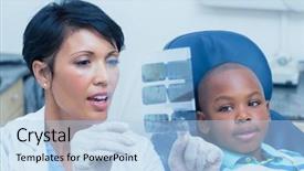  Presentation with elementary school career day and technology and black female - PPT theme with ray in the dentists chair background and a light blue colored foreground