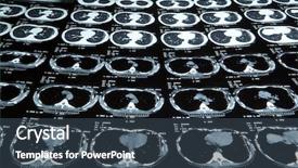  Presentation with brain mri - Presentation theme having ray mri of human brain background and a tawny brown colored foreground