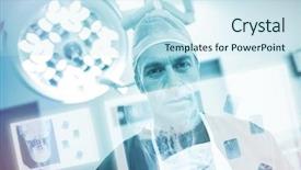  Presentation with operation room - Audience pleasing theme consisting of ray of a human skull backdrop and a sky blue colored foreground