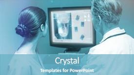  Presentation with x ray of a human - Theme with ray of a human skull background and a light blue colored foreground