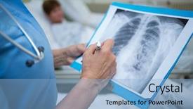  Presentation with radiology - PPT theme enhanced with ray of patient in hospital background and a light blue colored foreground