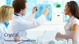  Presentation with hospital communication - Audience pleasing PPT layouts consisting of communication medical staff - portrait of male doctor explaining backdrop and a  colored foreground