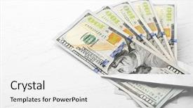  Presentation with farm to table - Slide set with rayment reform - scissors cuts dollar banknote background and a  colored foreground