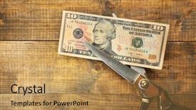  Presentation with rustic wood wooden frame - Beautiful PPT layouts featuring rayment reform - scissors cuts dollar banknote backdrop and a  colored foreground