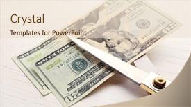  Presentation with reform - Theme enhanced with rayment reform - scissors cuts dollar banknote background and a lemonade colored foreground