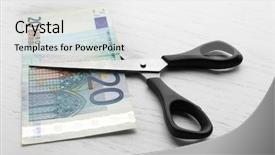  Presentation with table appoinment - PPT layouts consisting of rayment reform - scissors cuts euro banknote background and a  colored foreground