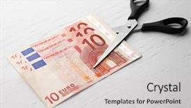  Presentation with farm to table - Slide deck consisting of rayment reform - scissors cuts euro banknote background and a  colored foreground