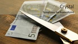  Presentation with reform - Cool new PPT theme with rayment reform - scissors cuts euro banknote backdrop and a  colored foreground