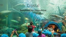  Presentation with aquatic - Cool new PPT theme with rayong-thailand-march-20-tourists backdrop and a seafoam green colored foreground