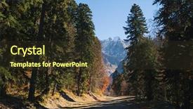  Presentation with japan beautiful landscape mountain fuji - PPT theme featuring rays and highlights with road background and a tawny brown colored foreground